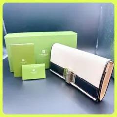 ✨極美品✨ケイトスペード バイカラー 長財布ゴールドターンロック ✧
