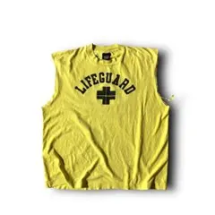 恭様☆USA製ライフガードLIFEGUARDプリントロゴノースリーブカットソーフ