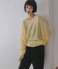 LOWRYS FARM シアーモヘアライクプルオーバー　イエロー