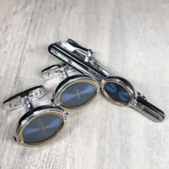 YSL オーバル型 カフスボタン ネクタイピン セット