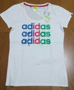 アディダス adidas 半袖Tシャツ ホワイト カラフルロゴ 　Mサイズ