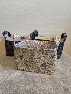 ❤️布製ミニバスケット‪‪❤︎‬花柄‪‪❤︎‬3個セット❤️