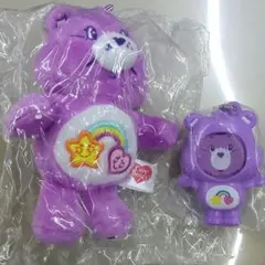 Care Bears ぬいぐるみキーホルダーとフォトフレームマスコット紫セット