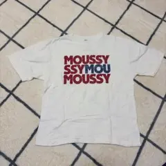 MOUSSY ロゴプリント Tシャツ ホワイト