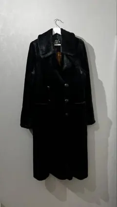 vintage wave design velvet chaester coat - メルカリ