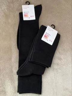 【新品】 ユニクロ ★ 紳士用靴下ヒートテック 25〜27cm２足セット 黒