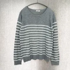 美品✦COLZA ニットセーター L グレー 綿50％ ゆったり大きい 人気定番