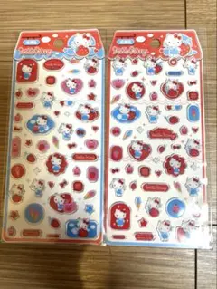 【ライセンス有正規品】サンリオ　キティ　ぷっくりシール　立体シール　2枚セット