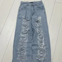 SpRay ダメージワイドデニムパンツのサムネイル
