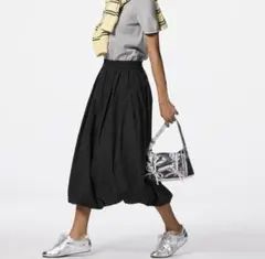 GU バブルヘムロングスカート バルーンスカート　スカート　ブラック　黒