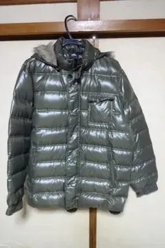 【美品】adidas アディダス ダウンジャケット カーキグリーン ２XLサイズ