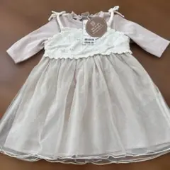 新品タグ付き　petit main ニットチュールキャミワンピース　80cm