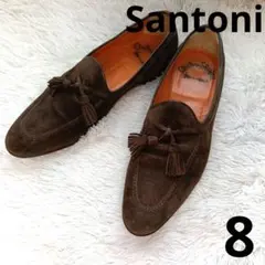 Santoniサントーニ　タッセルローファー　スエード　濃茶　8のサムネイル