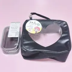 【補償付き即日発送】ヲタコレ ぬいぐるみ バッグ 黒 Lサイズ ビニールポーチ