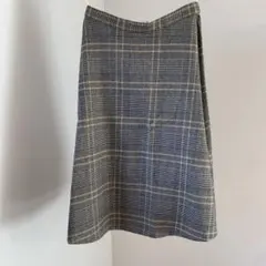 美品 23区 ツイード チェック柄フレアスカート グレー