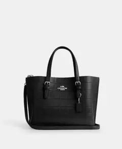 COACH ブラックレザートートバッグ