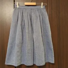 SHIPS シップス　フレアスカート ブルー ひざ丈のサムネイル