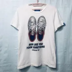 adidas プリントTシャツ ビックプリント スニーカー 白T 半袖 Y2K