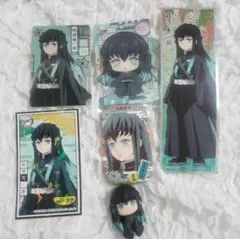 鬼滅の刃　時透無一郎　缶バッチ　ロングステッカー　ミニフィギュア　カード