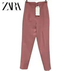 T221 ZARA 新品 ハイウエスト タック テーパードパンツ XS