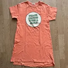 半袖ワンピース　オレンジ　130
