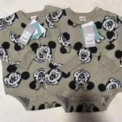 新品 futafuta フタフタ バースデイ ディズニー ニットロンパース 双子