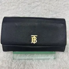 BURBERRY バーバリー ブラックレザー 二つ折り財布 メンズ レディース