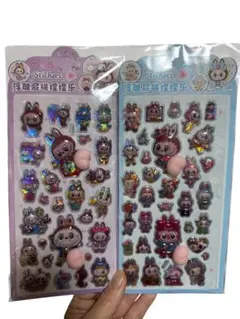 【新品】ラブブ LABUBU 3D立体ホログラム2シートセット