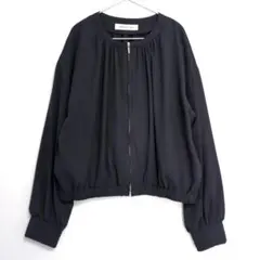 NATURAL BEAUTY BASIC ノーカラージャケット ネイビー　M