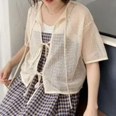 【値下げ】ローリーズファーム　2way メッシュリボン 5 分袖