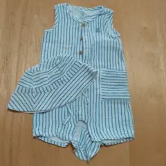 baby GAP ストライプロンパース 11ヶ月 帽子付き