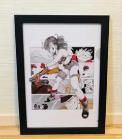 CC❶ドラゴンボール 一番くじ クリアイラスト 【額付】ブルマ＆孫悟空