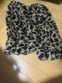 ヒョウ柄ファーネックウォーマー