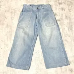 サムシング SOMETHING クロップドワイドデニム ベイカー M