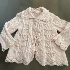 mezzo piano ピンクニットカーディガンJr.Mサイズ