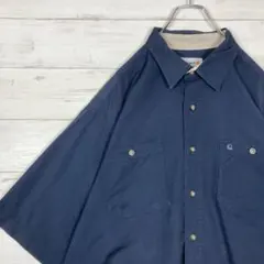 【Carhartt】半袖BDシャツ☆XL☆刺繍☆ネイビー