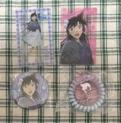 名探偵コナン ロッカーキー風アクリルキーホルダー 缶バッジ　毛利蘭 3点セット