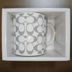 COACH マグカップ グレー パターン柄