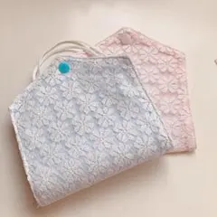 レース花柄マスクケース 2色セット　ハンドメイド