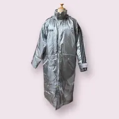 adidas アディダス ベンチコート ロング L シルバー
