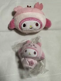 ちいかわ　サンリオ　フロッキーマスコット ヘアクリップ マイメロセット