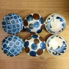 新品　美濃焼スモールボール　点打、百丸、唐草　各2枚 6枚セットのサムネイル