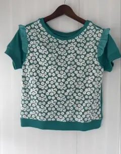 PAGEBOY ページボーイ 花柄刺繍レース半袖カットソー フリル袖 グリーン系のサムネイル