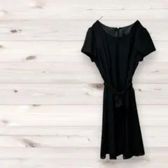 フレアロングワンピース【L】セレモニー 卒業 入学 冠婚葬祭 フォーマル 大きめ