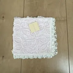 JILLSTUART 刺繍入りピンクレースハンカチ