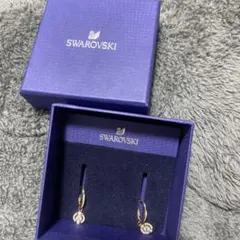 Swarovski ゴールド フープピアス美品