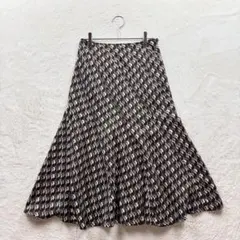 アルファキュービック/61-89/茶色/幾何柄/ロングスカート/マーメイド風