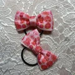 ピンクリボンヘアゴム2個セット