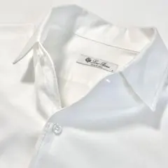 希少】ロロピアーナ ワンピースカラー コットンシャツ ホワイト S M