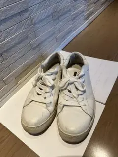 値下げ！COACH ホワイト レザー スニーカー サイズ26.5